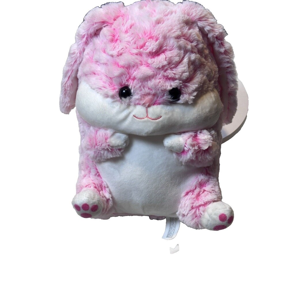 Nanco Plush Pink & White Bunny Rabbit Belly Buddy  8" Pre Owned